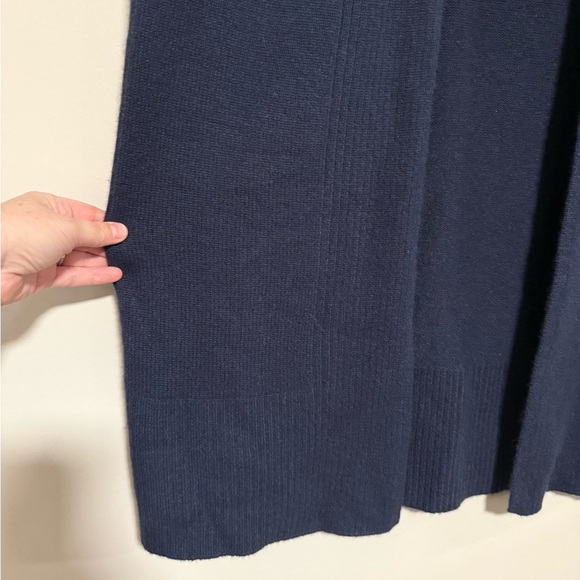 Nordstrom Signature Navy Blue Women's Open Front Cashmere Sweater Medium Cozy - Picture 5 of 9